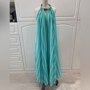 Free People Stripes Maxi Dress / Green